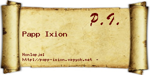 Papp Ixion névjegykártya